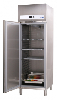 Edelstahl Tiefkühlschrank,  653 x 842 x 2040 mm, -18°C/-21°C, Umluft
